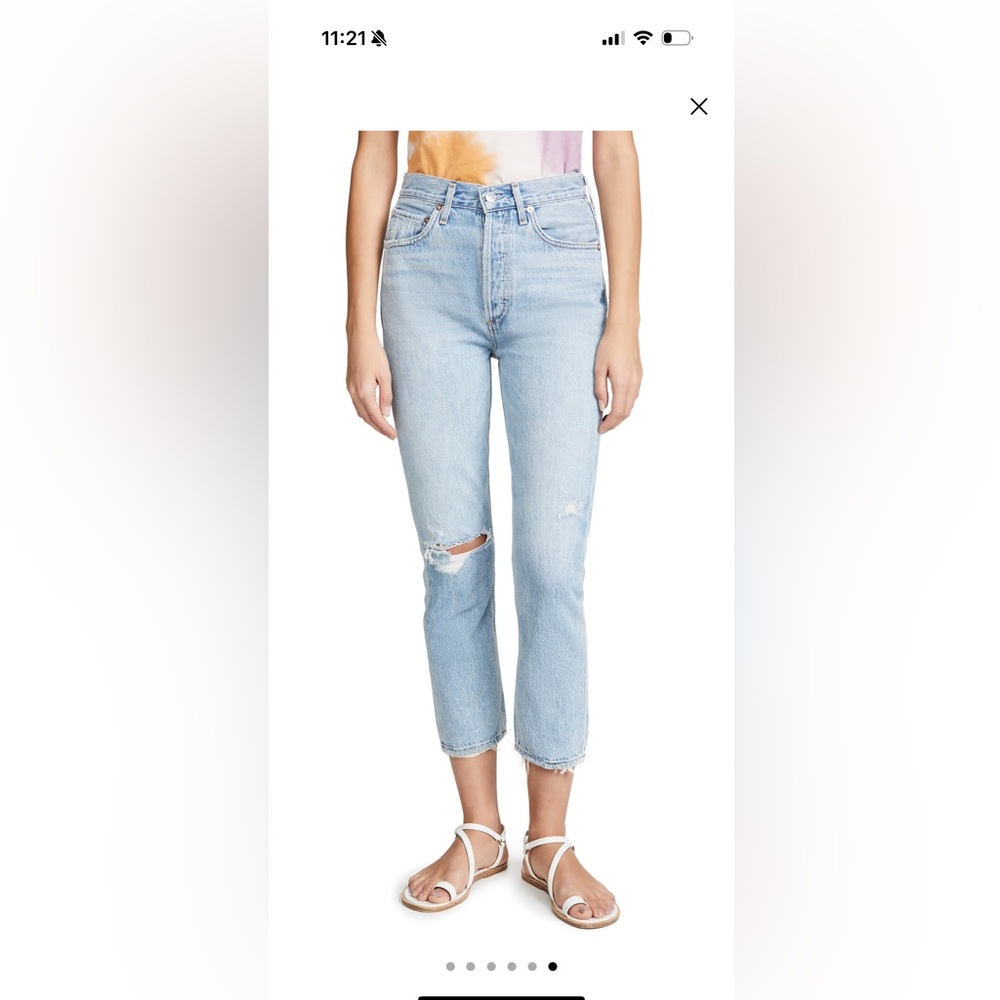 Agolde Riley High Rise Straight Crop Jeans - Picture 6 of 7